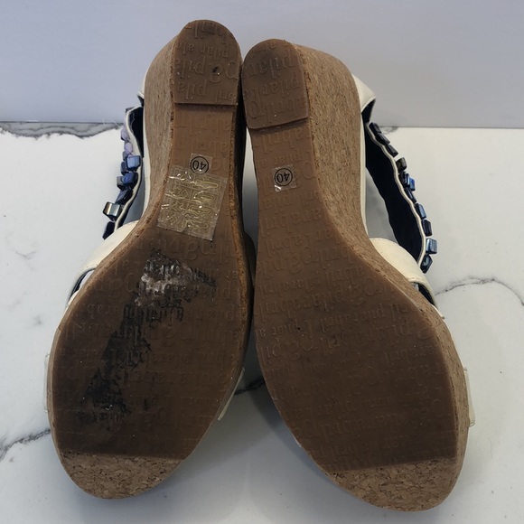 Pilar Abril Cork Platform Shoes Sandals with Decorated Ankle Strap - Picture 12 of 13